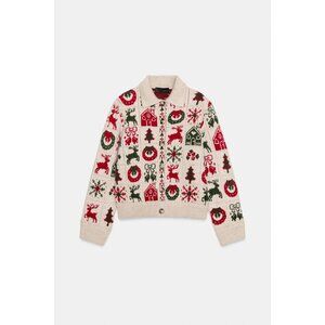 ZARA CHRISTMAS JACQUARD CARDIGAN